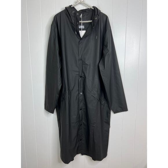 NWT Rains Between Seasons Coat in Black Size Womens XL - Picture 3 of 10